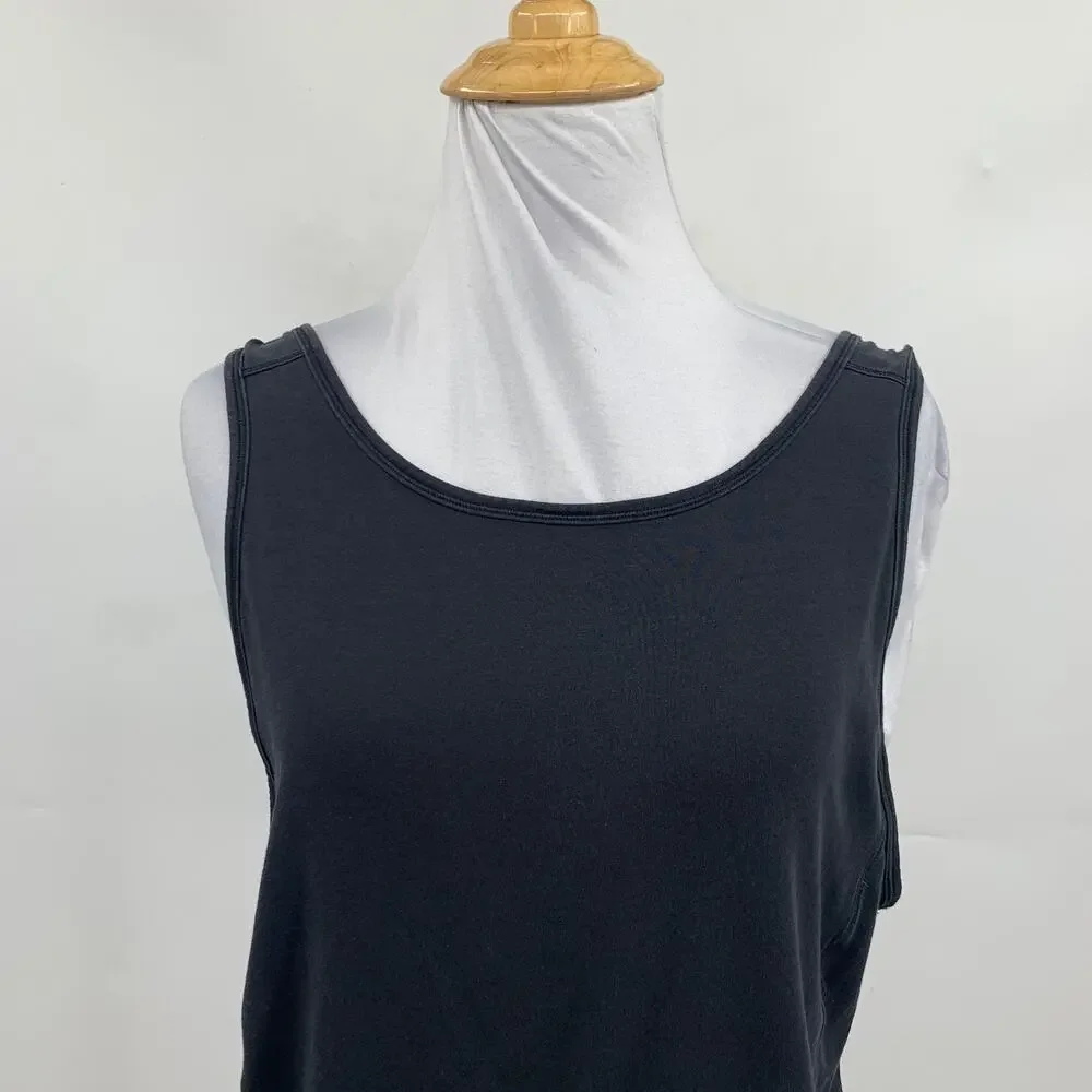 Lululemon Tank Top Womens 8 Black Sleeveless Open Back Twisted Lowcut Armholes